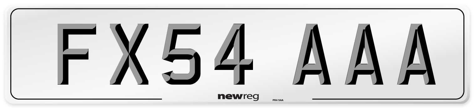FX54 AAA Number Plate from New Reg